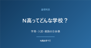 基礎知識 N高ってどんな学校？ 学費・入試・進路の全体像